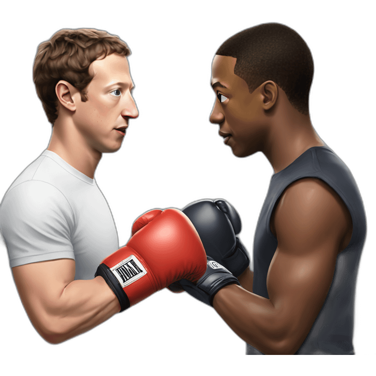 Mark Zuckerberg boxing with Elon Musk emoji