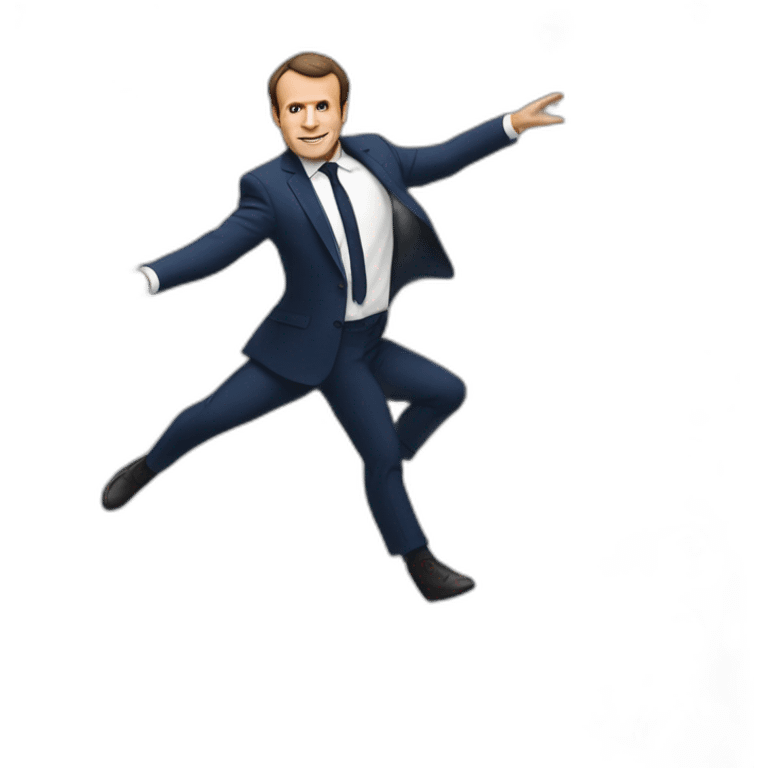 macron qui danse en faisant une commission emoji