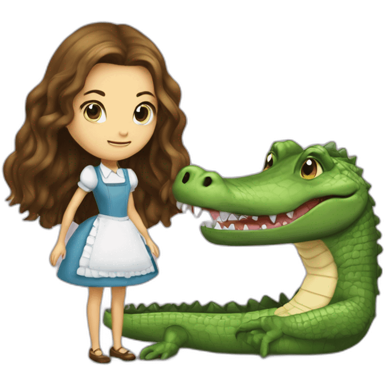 alice can pat her legs her crocodile cannot talk alice knowed what her crocodile did do alice loves crocodiles  emoji