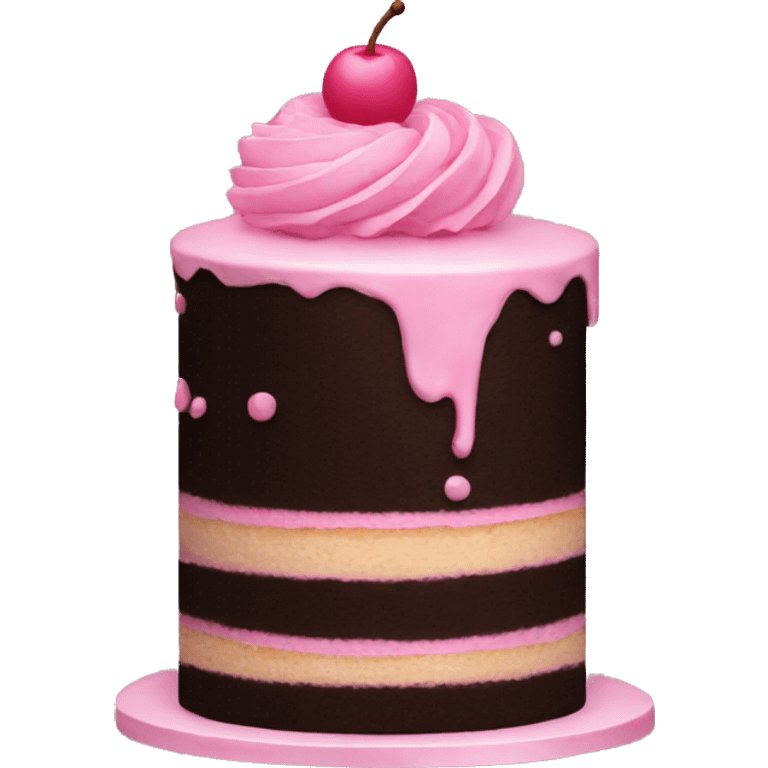 Cake with black and pink colour  emoji