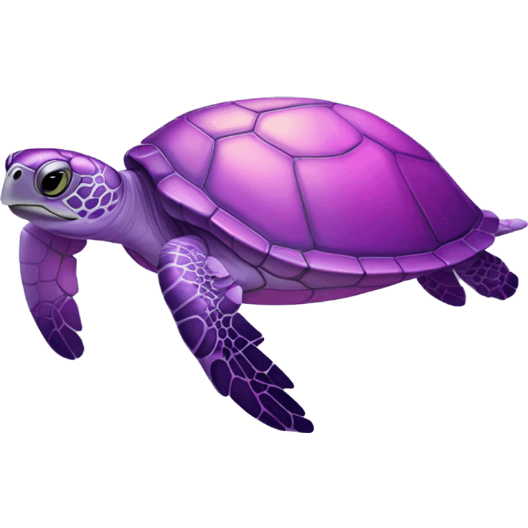 Iridescent pink purple sea turtle emoji