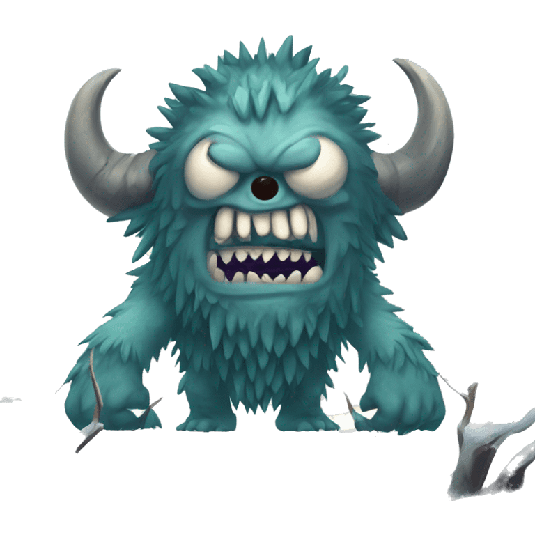 Monster hunted in the tundra biome, estyle crtoon emoji