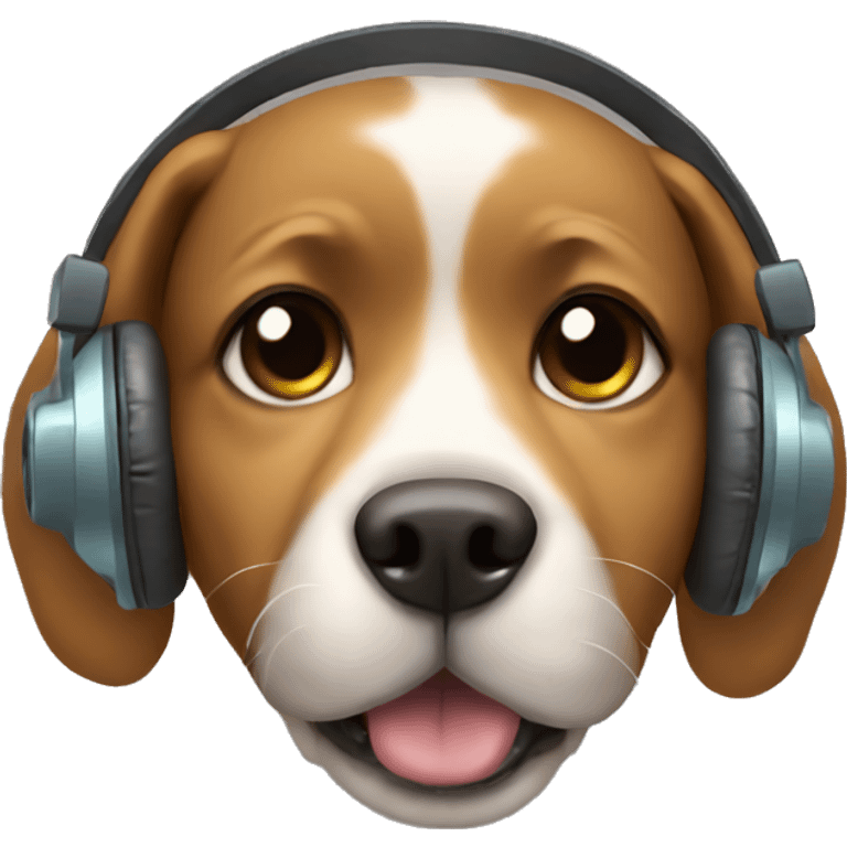 Dog with headphones emoji