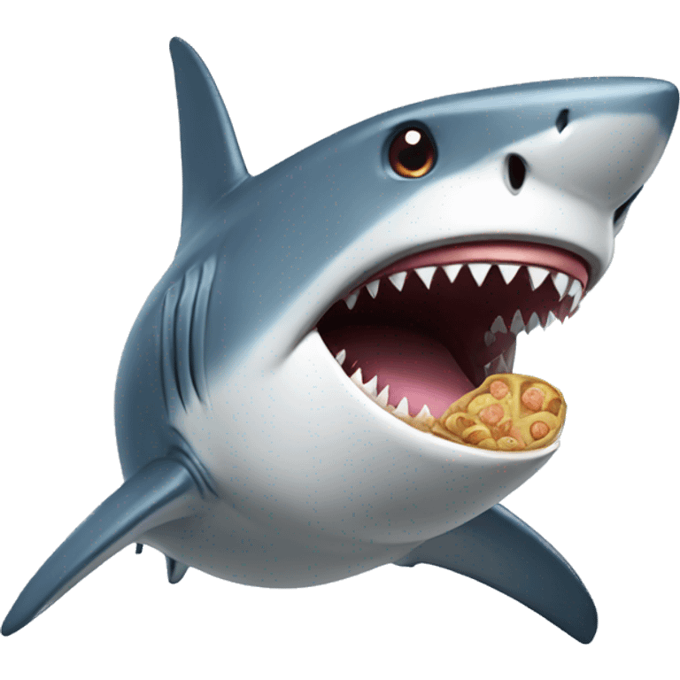 shark with food emoji