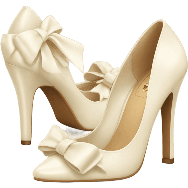 Cream Heels with bow emoji