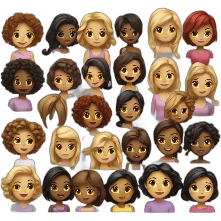 large group of girls emoji