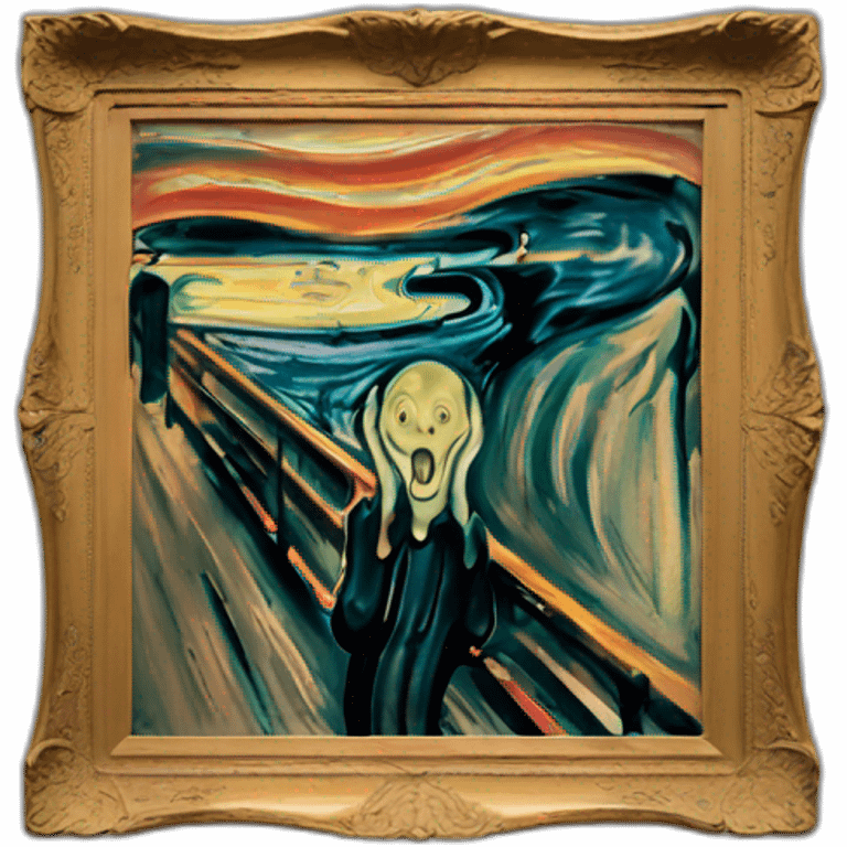 painting of edvard munch's scream emoji