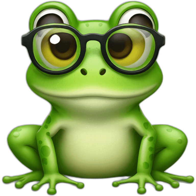 a frog with glasses emoji