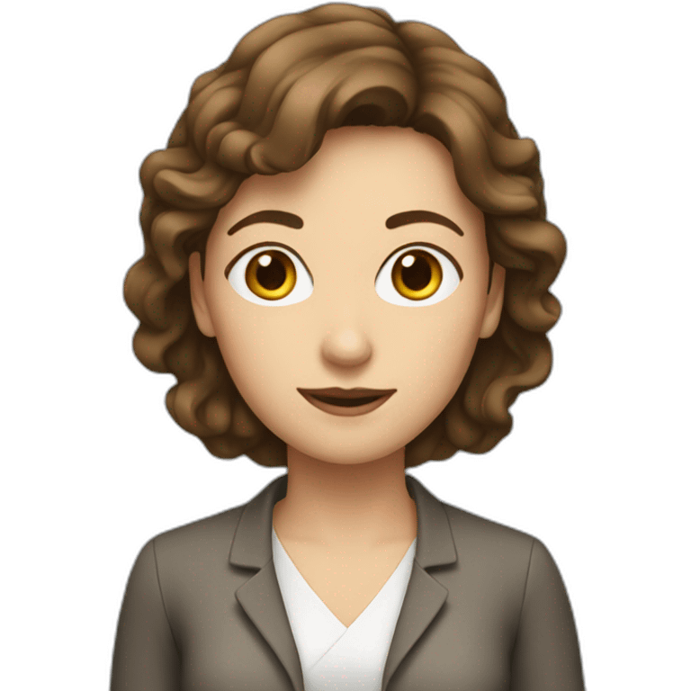 women with brown hair teacher of french emoji