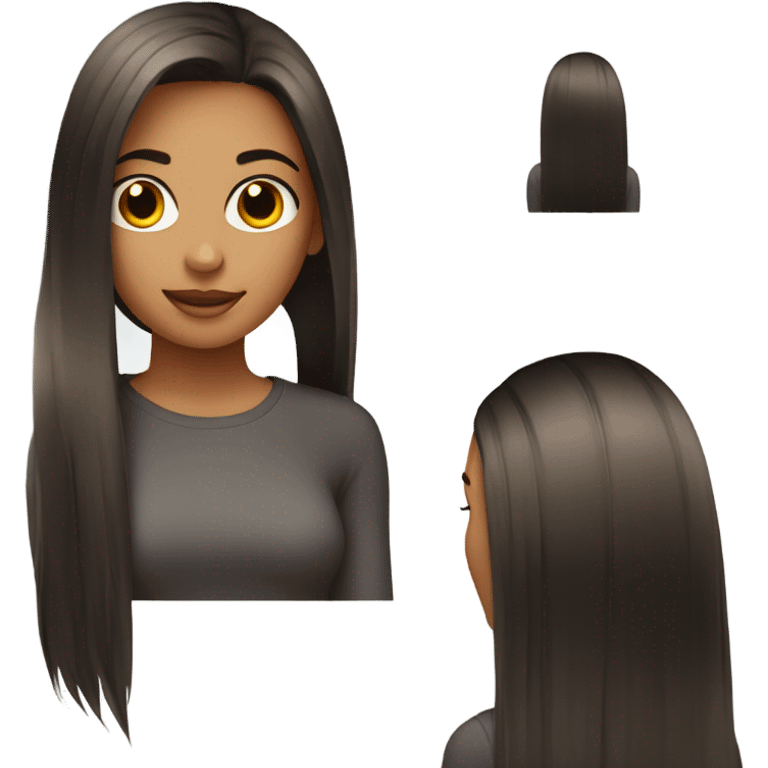 Girl and her hair straight and she is a model emoji