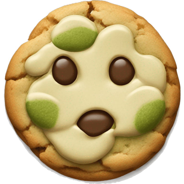 Matcha white chocolate chip cookie  emoji