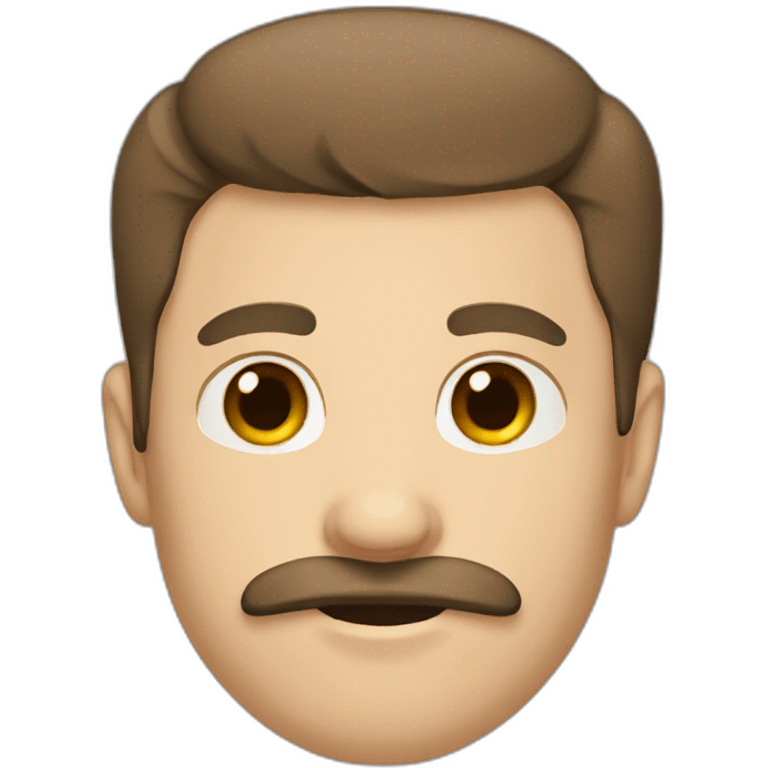 White guy with mustache and straight brown hair emoji