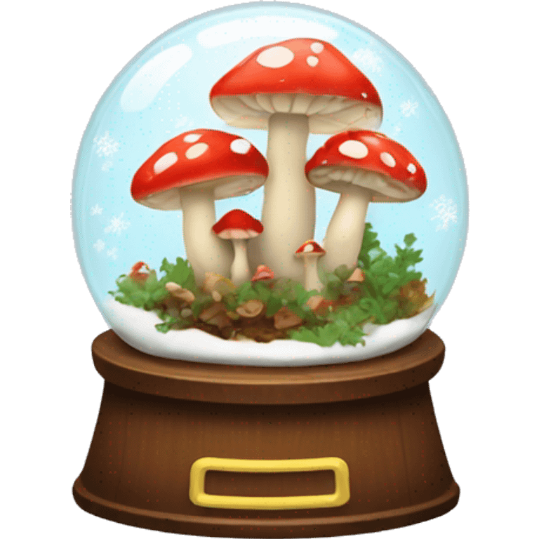 snow globe with mushrooms inside of it emoji