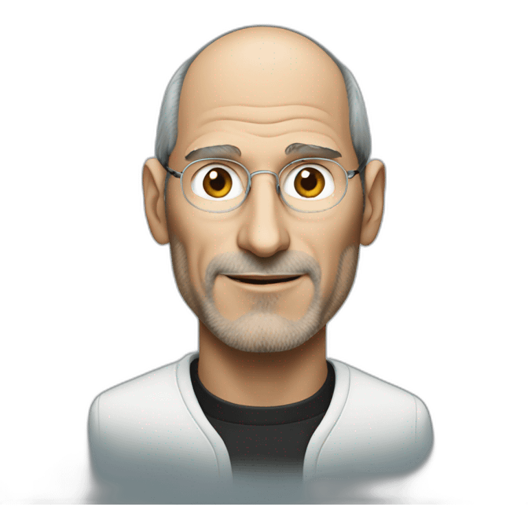 steve jobs with an iPhone emoji