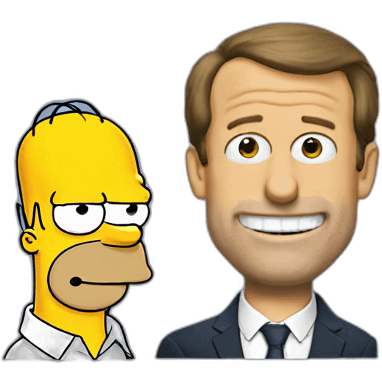 Homer simpson with emmanuel macron emoji