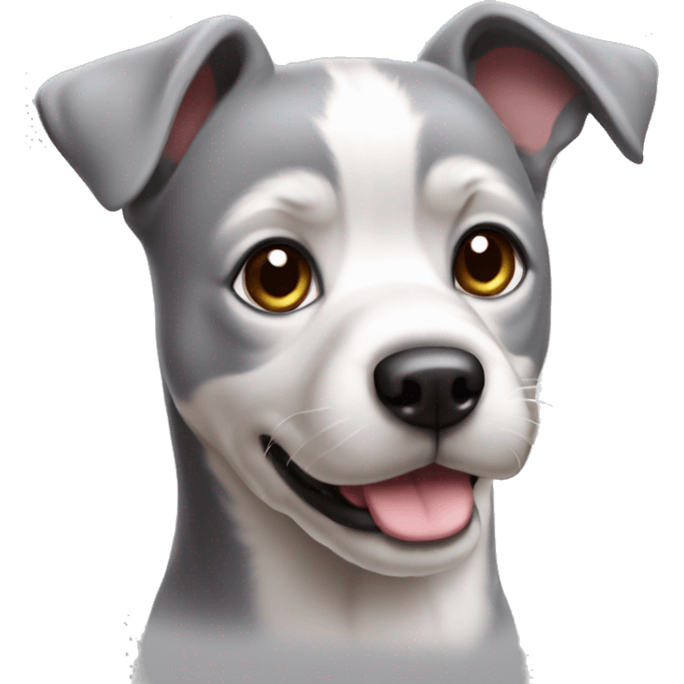 Chien gris très très très très mignon emoji