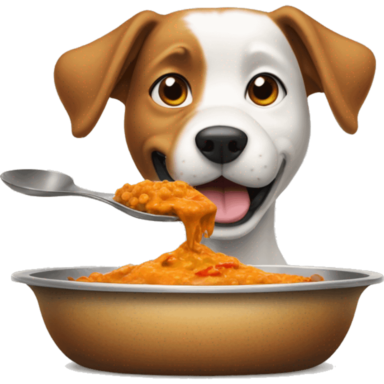 Dog eating curry emoji