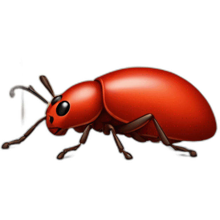 Red Bug eating a bed emoji