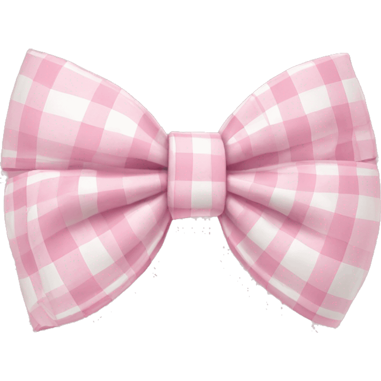 pastel pink plaid bow emoji