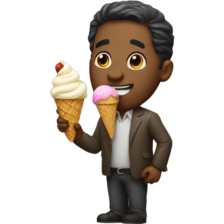 Man licking ice cream emoji