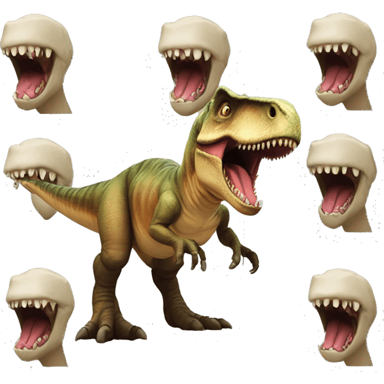 T rex with omg emoji