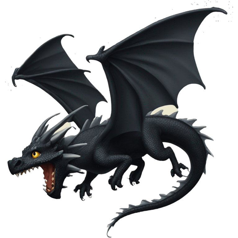 black dragon flying emoji