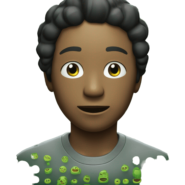 Una persona de pelo lacio y largo de color negro de piel morena y color de ojos verdes jugando en un playstation 4 emoji