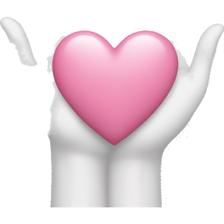 pink heart with a white hands emoji