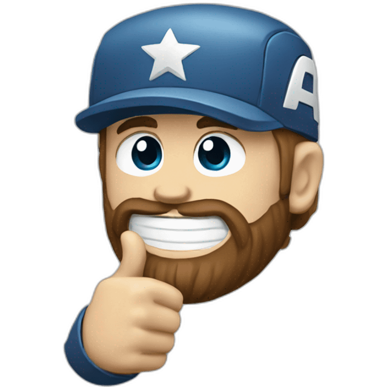 Bearded Captain america thumb up emoji