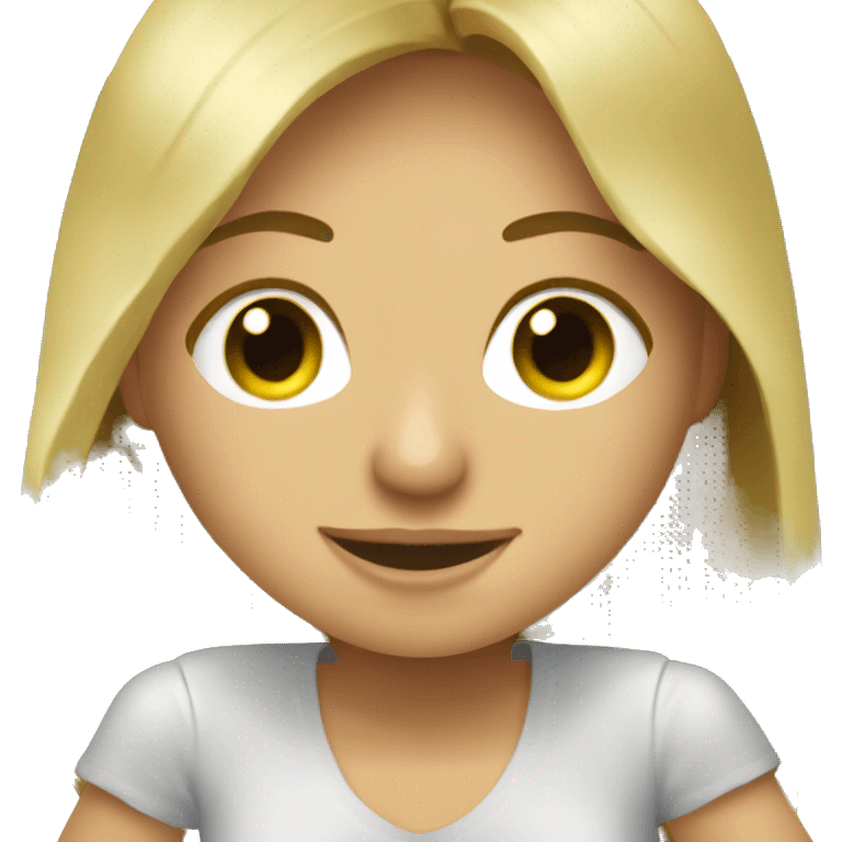 a bowl of guacamole held by a blonde girl with long hair emoji