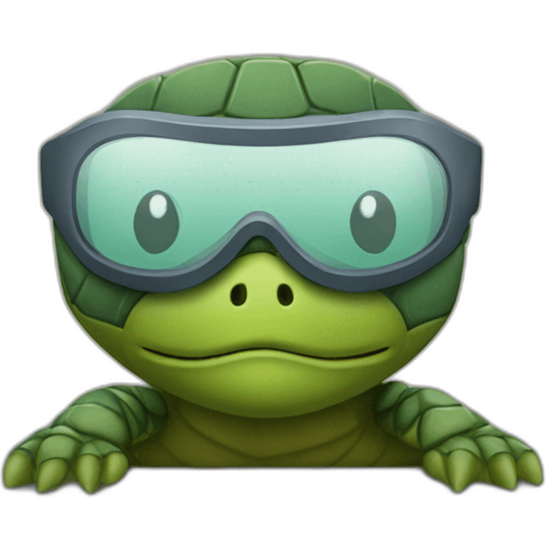 Tortue avec masque emoji