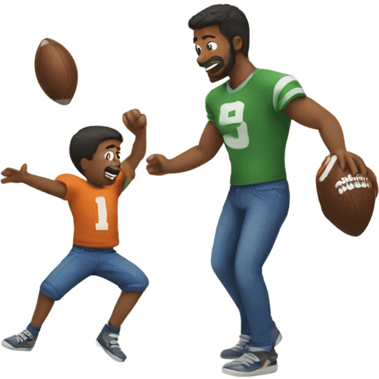 Dad throwing a football with son emoji