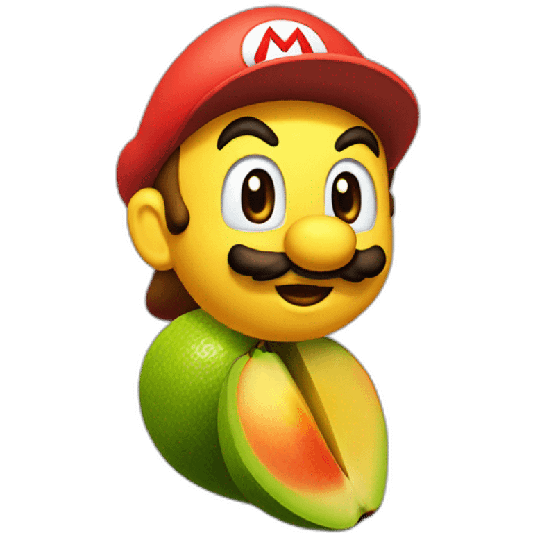 Super Mario but he’s a mango emoji