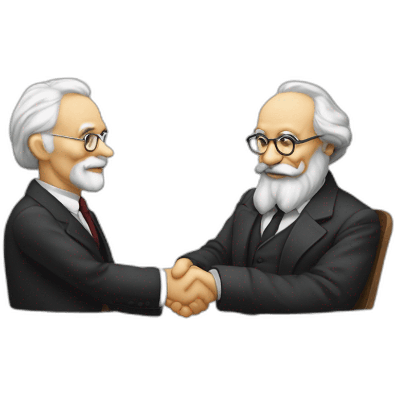 Friedrich-hayek-shaking-hands-with-carl-marx emoji