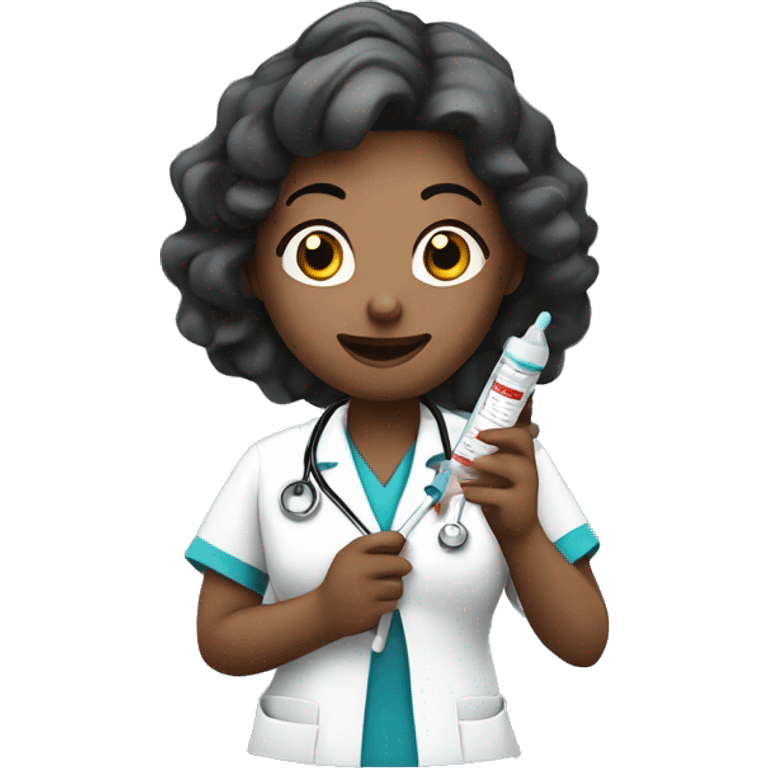 Nurse holding a syringe ￼ emoji