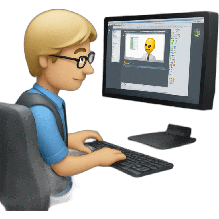 Man at the computer emoji