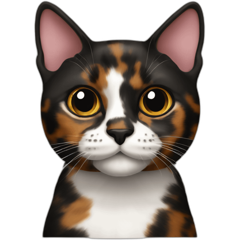 tortoiseshell Cat Black brown without white and pink nose emoji