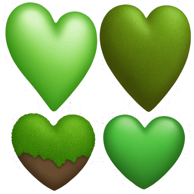 Half green heart half brown heart  emoji