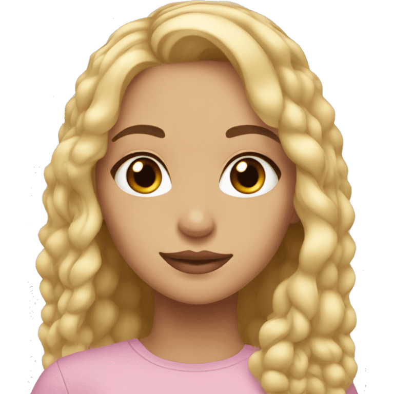 blonde  girl  brown eyes and brow girl emoji