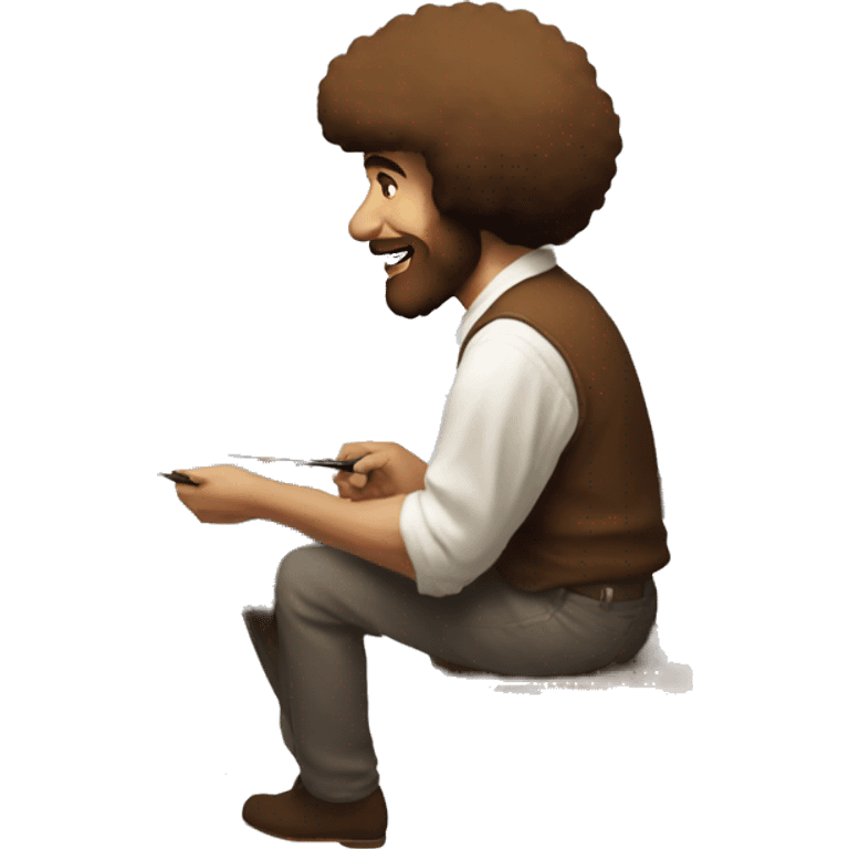 bob ross painting him self painting her self painting him self painting him self emoji