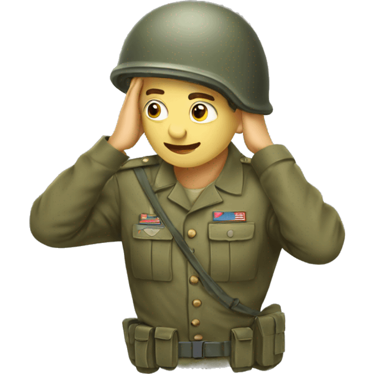 soldier cowering hands over head emoji