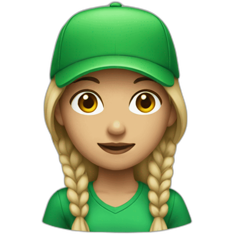 Girl with green cap emoji