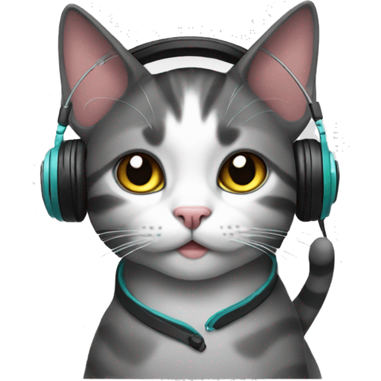 a cat with a headset emoji