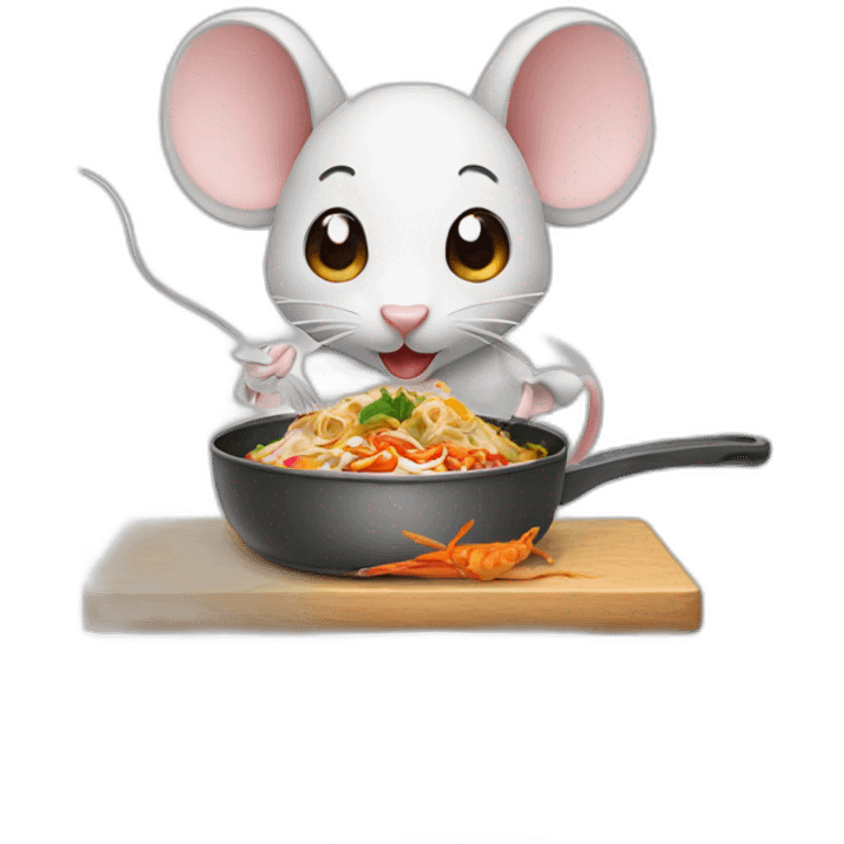 mouse cooking thai food emoji