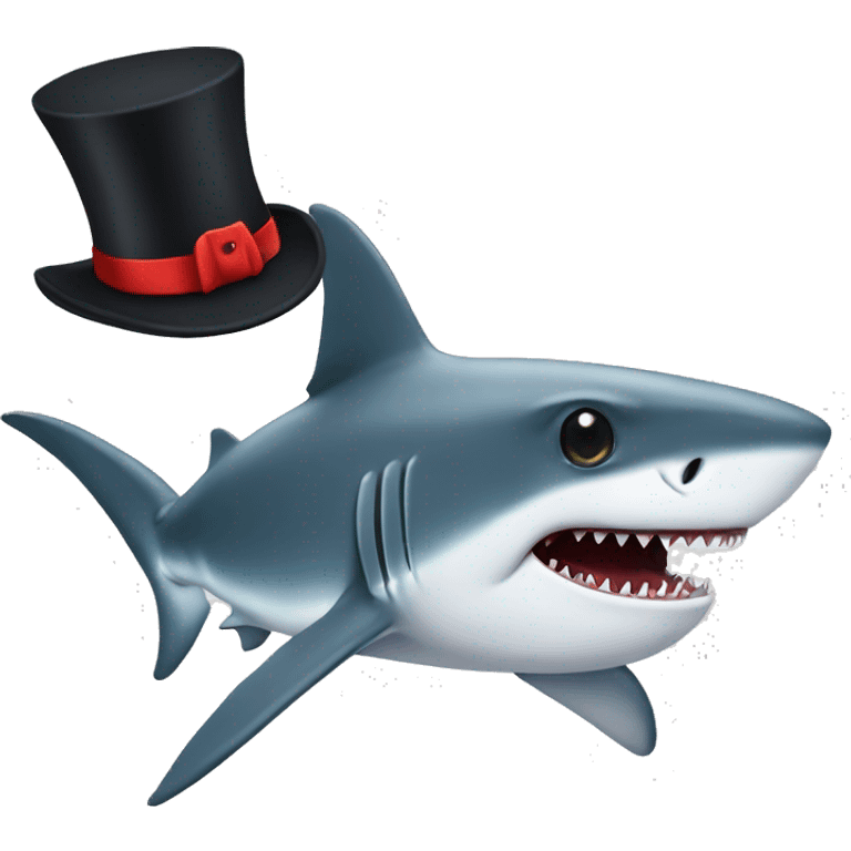 shark with tophat with tophat emoji