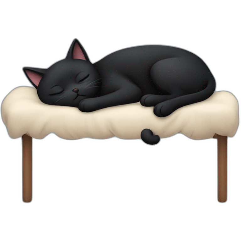 A sleeping black cat emoji