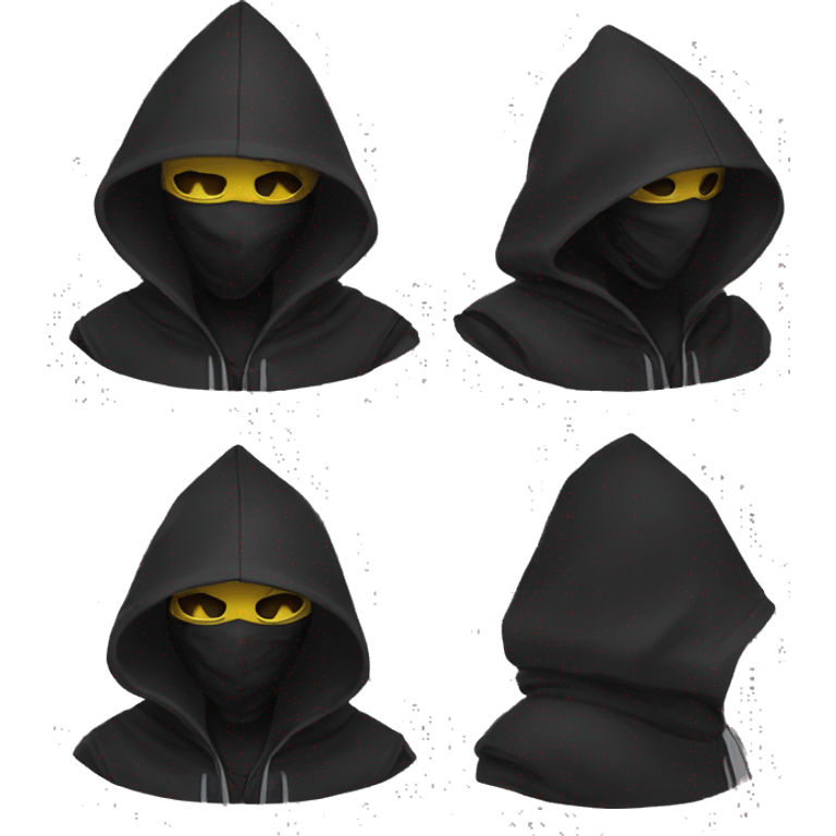 Black hooded cypherpunk wearing mask emoji