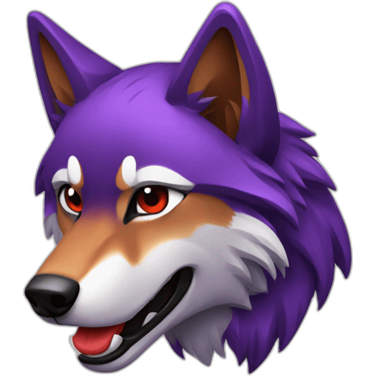 Purple and red wolf emoji