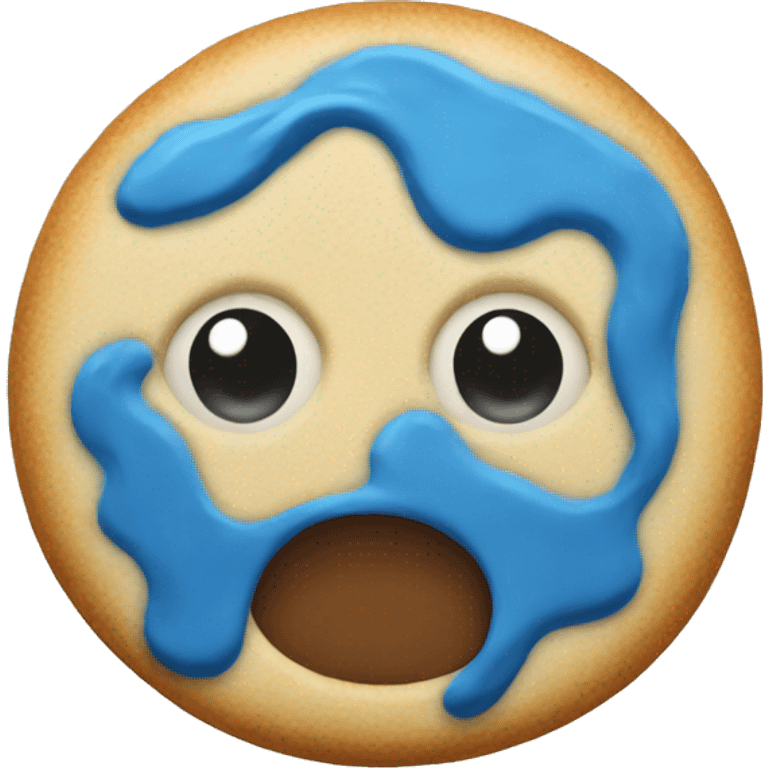 Blue cookie emoji