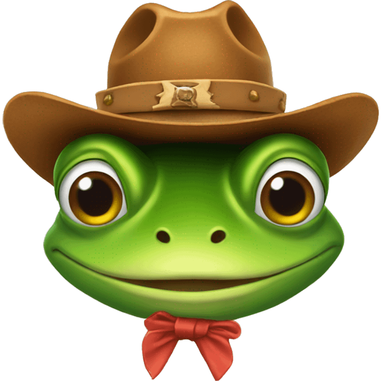 Frog with cowboy hat emoji